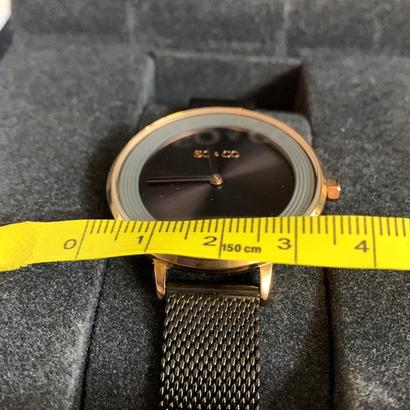 NIB SO&CO Black and Gold Discontinued Madison Watch, Stainless Steel Mesh Band - Picture 13 of 14